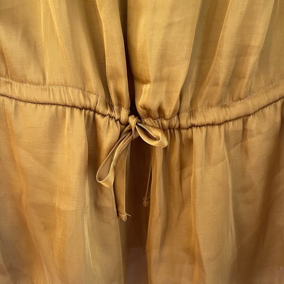 Yellow Blouse with Tie Front and Ruffled Sleeves - Picture 5 of 6